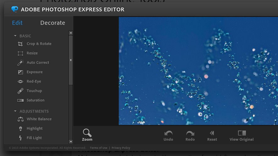 Adobe photoshop express editor